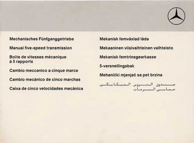 Mercedes Benz W124 5 Gang Getriebe Manual